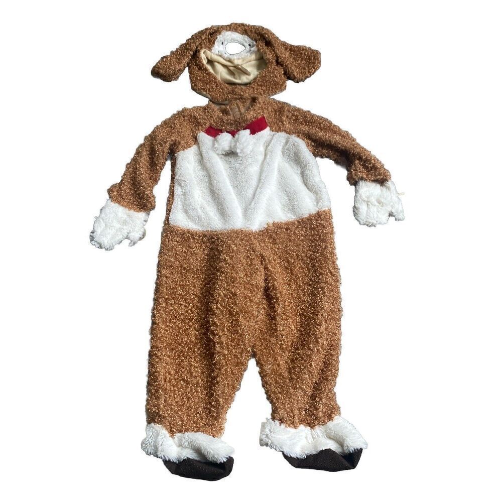 Unbranded 18-24 Months Brown / White Dog Costume With Head Piece & Tail